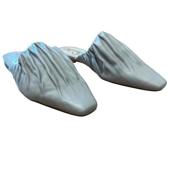 Revolve Sam Edelman CECILIA PEBBLED GRAY LEATHER SLIP ON MULES NWOT - Picture 5 of 10